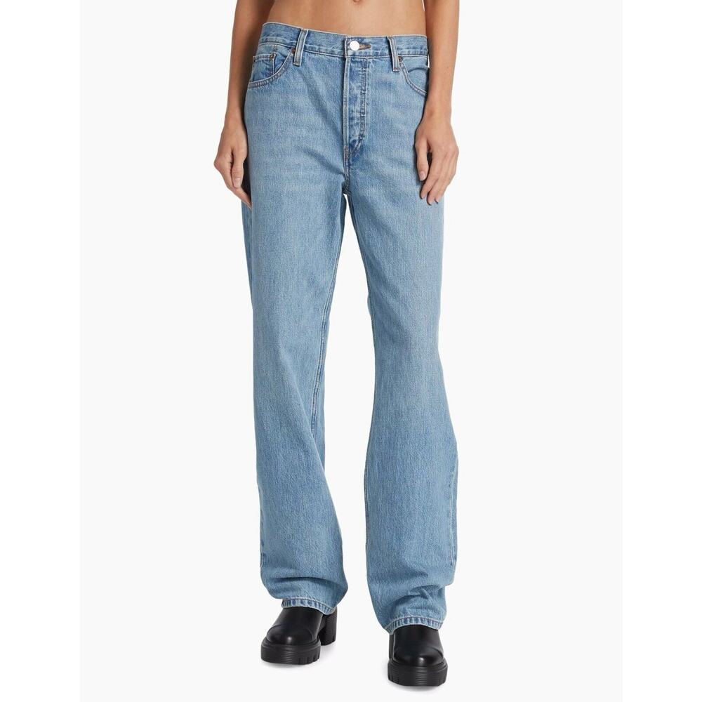 NWT Re/Done Womens‎ Loose Fit Jeans 32 Wide Leg Button Fly 90s Wasted Indigo